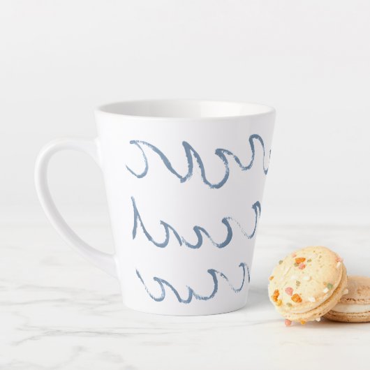 Waves Minimales Abstraktes Hand Drawn Sea Muster Milchtasse (Beispiel)