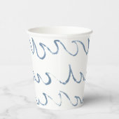 Waves Minimales Abstraktes Hand Drawn Sea Muster Pappbecher (Rechts)