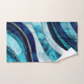 Waves - Mixed Media Blue Abstrakt Badhandtuch Set (Handtuch)