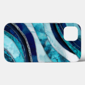 Waves - Mixed Media Blue Abstrakt Case-Mate iPhone Hülle (Rückseite (Horizontal))