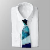 Waves - Mixed Media Blue Abstrakt Krawatte (Gebunden)