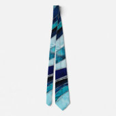 Waves - Mixed Media Blue Abstrakt Krawatte (Rückseite)