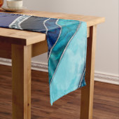 Waves - Mixed Media Blue Abstrakt Kurzer Tischläufer (Beispiel)
