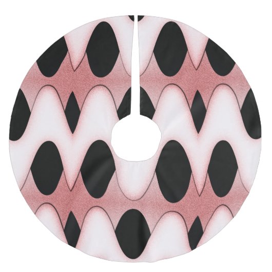 Waves Modernes Design Orientalisches Rosa Polyester Weihnachtsbaumdecke (Vorderseite)