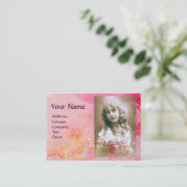 WAVES MONOGRAM FOTO TEMPLATE Pink lila blau Visitenkarte (Stehend Vorderseite)