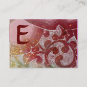 WAVES MONOGRAM FOTO TEMPLATE Pinkgelb braun Visitenkarte (Rückseite)