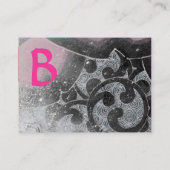 WAVES MONOGRAM FOTO TEMPLATE Schwarz-weiß Visitenkarte (Rückseite)