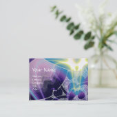 WAVES MONOGRAM, hell, lila blau Visitenkarte (Stehend Vorderseite)