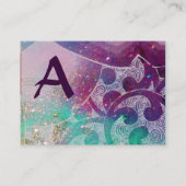 WAVES MONOGRAM, hell, lila blau Visitenkarte (Rückseite)