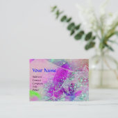 WAVES MONOGRAM, leuchtend lila grün, blau, rosa Visitenkarte (Stehend Vorderseite)