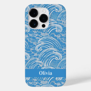 Waves Muster japanischer Name Case-Mate iPhone 14 Pro Hülle