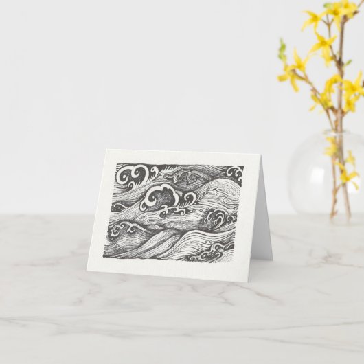 Waves Notecard Karte (Gelbe Blume)