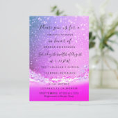 Waves Ocean Fuchsia Pink Bridal Hochzeit Geburtsta Einladung (Stehend Vorderseite)