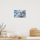 Waves Ocean Sea Nature Blue Water Surface Beach Poster (Küche)