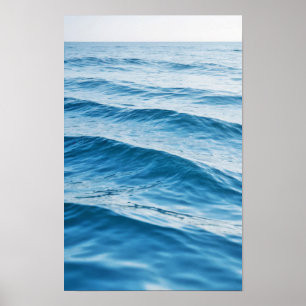 Waves Ocean Sea Nature Blue Water Surface Beach Poster