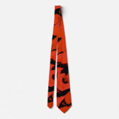 Waves of Black and Red Sumo Design Necktie Krawatte (Rückseite)