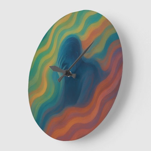 Waves of Thought Abstract Expression Große Wanduhr (Winkel)