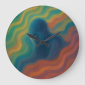Waves of Thought Abstract Expression Große Wanduhr (Vorderseite)