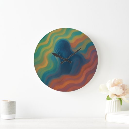 Waves of Thought Abstract Expression Große Wanduhr (Zuhause)