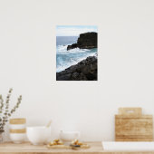 Waves on Dark Rocks Poster (Küche)