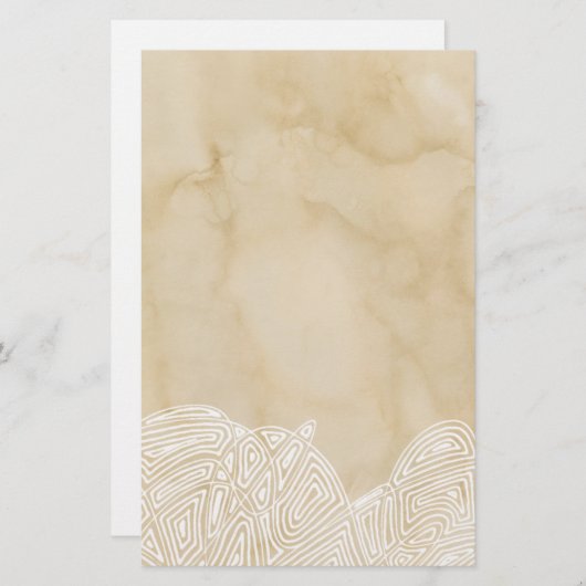 Waves on Parchment Briefpapier (Vorne/Hinten)
