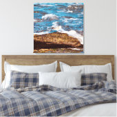 Waves on Rocky Coast shore Ocean Canvas  Leinwanddruck (Insitu (Schlafzimmer))