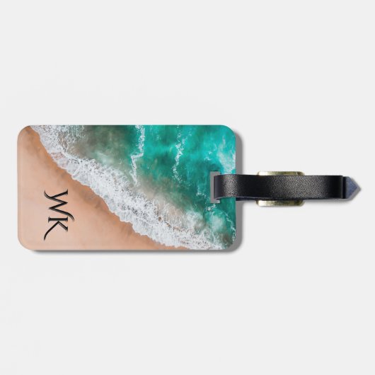 Waves on Sandy Beach Personal Gepäckanhänger (Rückseite horizontal)