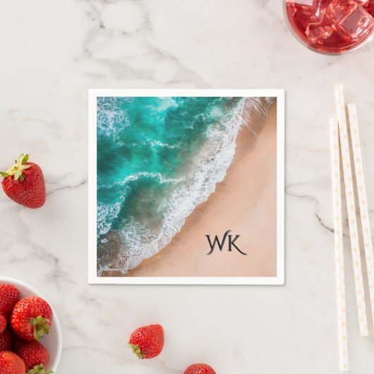 Waves on Sandy Beach Personal Serviette (Beispiel)