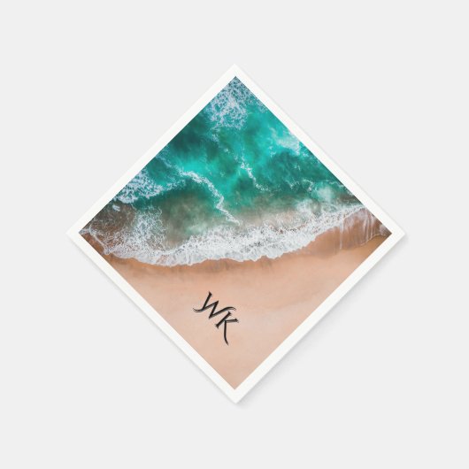 Waves on Sandy Beach Personal Serviette (Ecke)