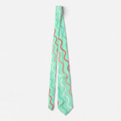 Waves Orange Navy Minimal Muster Krawatte (Rückseite)