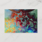 WAVES Orange Yellow Blue Wirbel in Gold Glitzern Visitenkarte (Rückseite)