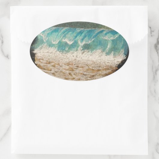 Waves Ovaler Aufkleber (Tasche)