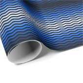 Waves pattern -01 Black BG Geschenkpapier (Rolleneckpunkt)