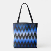 Waves pattern -01 Black BG Tasche (Rückseite)