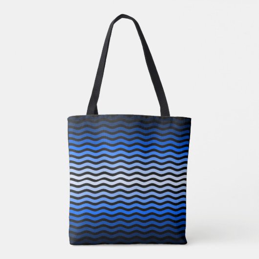 Waves pattern -01 Black BG Tasche (Rückseite)