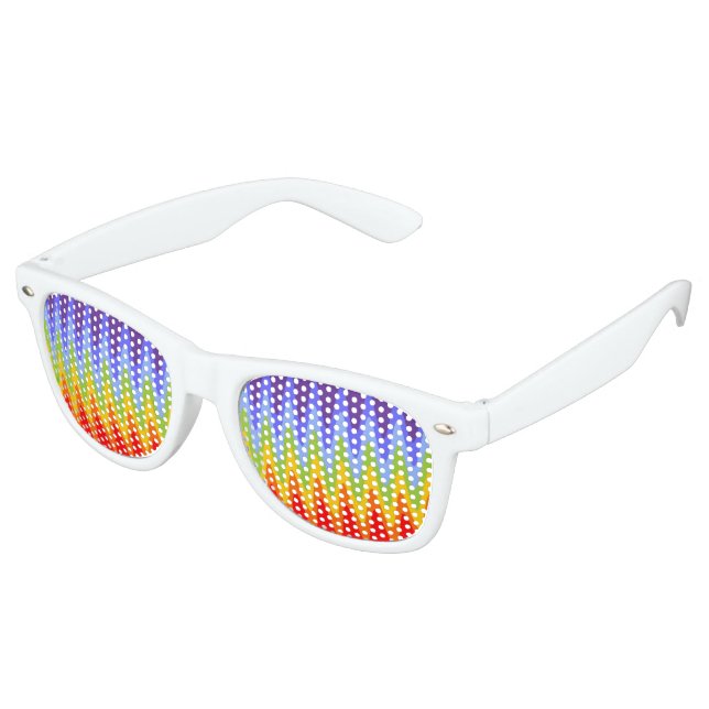 Waves Pattern - zigzag - Chakra Regenbogenfarben Sonnenbrille (Schrägansicht)
