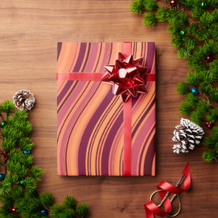 Waves Pink Brown Minimal Muster Geschenkpapier