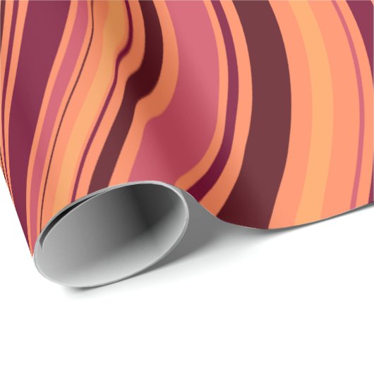 Waves Pink Brown Minimal Muster Geschenkpapier (Rolleneckpunkt)