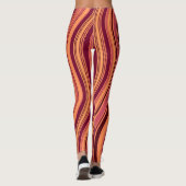 Waves Pink Brown Minimal Muster Leggings (Rückseite)