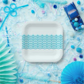 Waves Pool Party Plättchen Pappteller (Party)