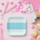 Waves Pool Party Plättchen Pappteller (Party)