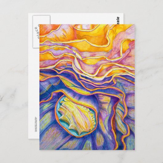 Waves Postkarte (Vorne/Hinten)