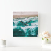 Waves Quadratische Wanduhr (Zuhause)