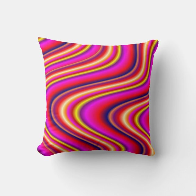 Waves Rainbow Throw Kissen (Vorderseite)