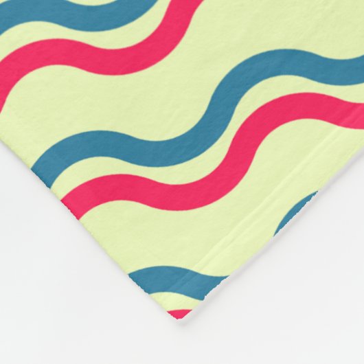 Waves Red Blue Minimal Muster Fleecedecke (Ecke)