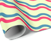 Waves Red Blue Minimal Muster Geschenkpapier (Rolleneckpunkt)