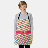 Waves Red Blue Minimal Muster Schürze (Getragen)