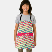 Waves Red Blue Minimal Muster Schürze (Insitu)