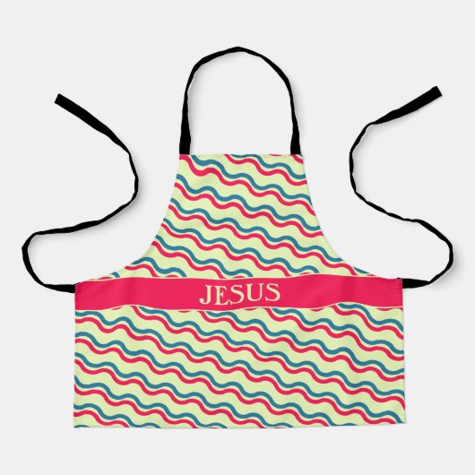 Waves Red Blue Minimal Muster Schürze (Vorderseite)