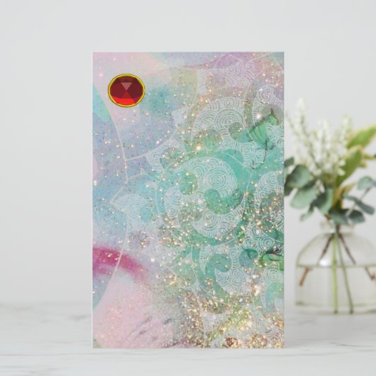 WAVES RED RUBY BRIEFPAPIER (Stehend Vorderseite)